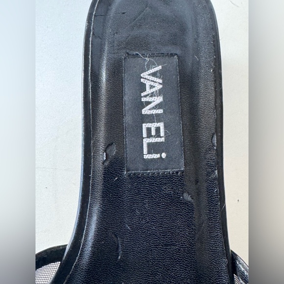 Vintage 90s Y2K VANELI Sequin Shell Slip On Wedge Sandals Shoes Size 7.5 *FLAWS - Picture 6 of 10